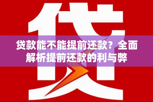 云龙贷款能不能提前还款？全面解析提前还款的利与弊