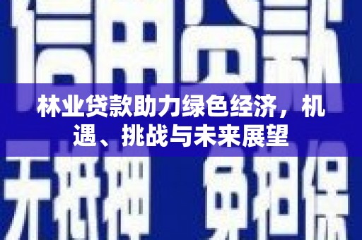 彭泽林业贷款助力绿色经济，机遇、挑战与未来展望