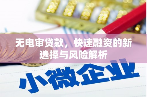 原州无电审贷款，快速融资的新选择与风险解析