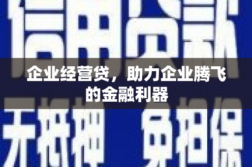 竹南企业经营贷，助力企业腾飞的金融利器