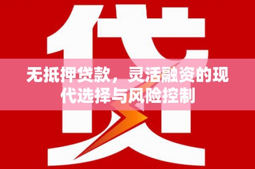 禅城无抵押贷款，灵活融资的现代选择与风险控制