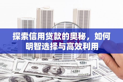 丹徒探索信用贷款的奥秘，如何明智选择与高效利用