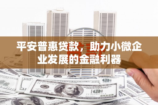 松江平安普惠贷款，助力小微企业发展的金融利器